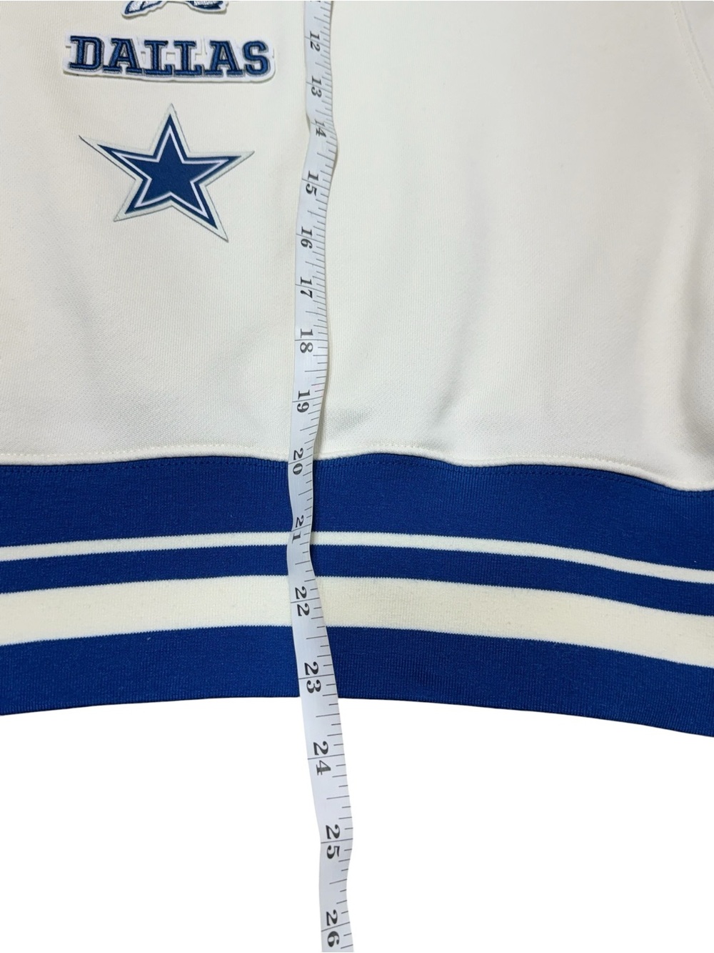 Dallas Cowboys Womens XL Oversized Sweatshirt Pullover Ivory Blue NFL Football - Picture 4 of 15